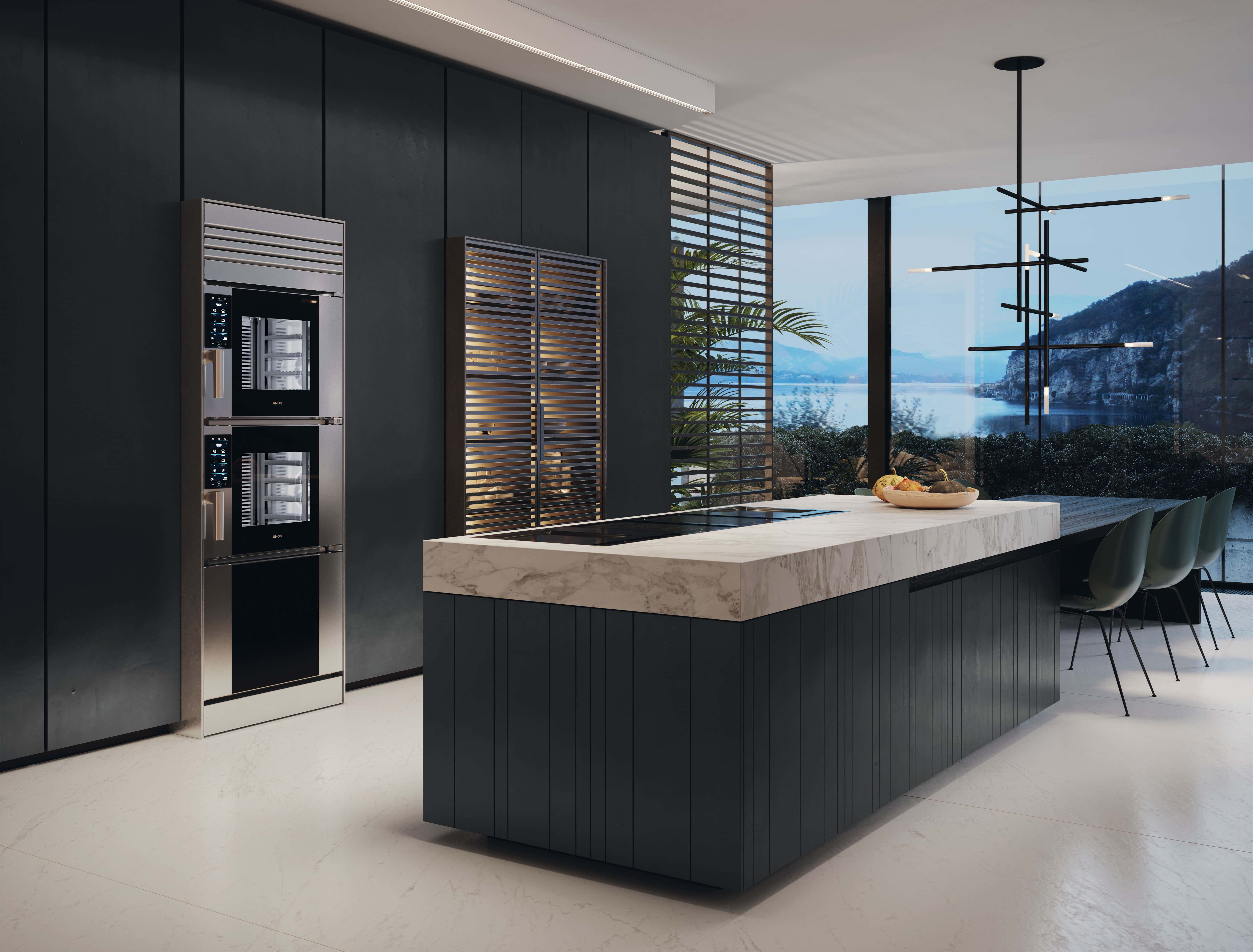 Unox Casa SuperOven Model 1 luxury smart oven in matte black finish and modern Italian styling